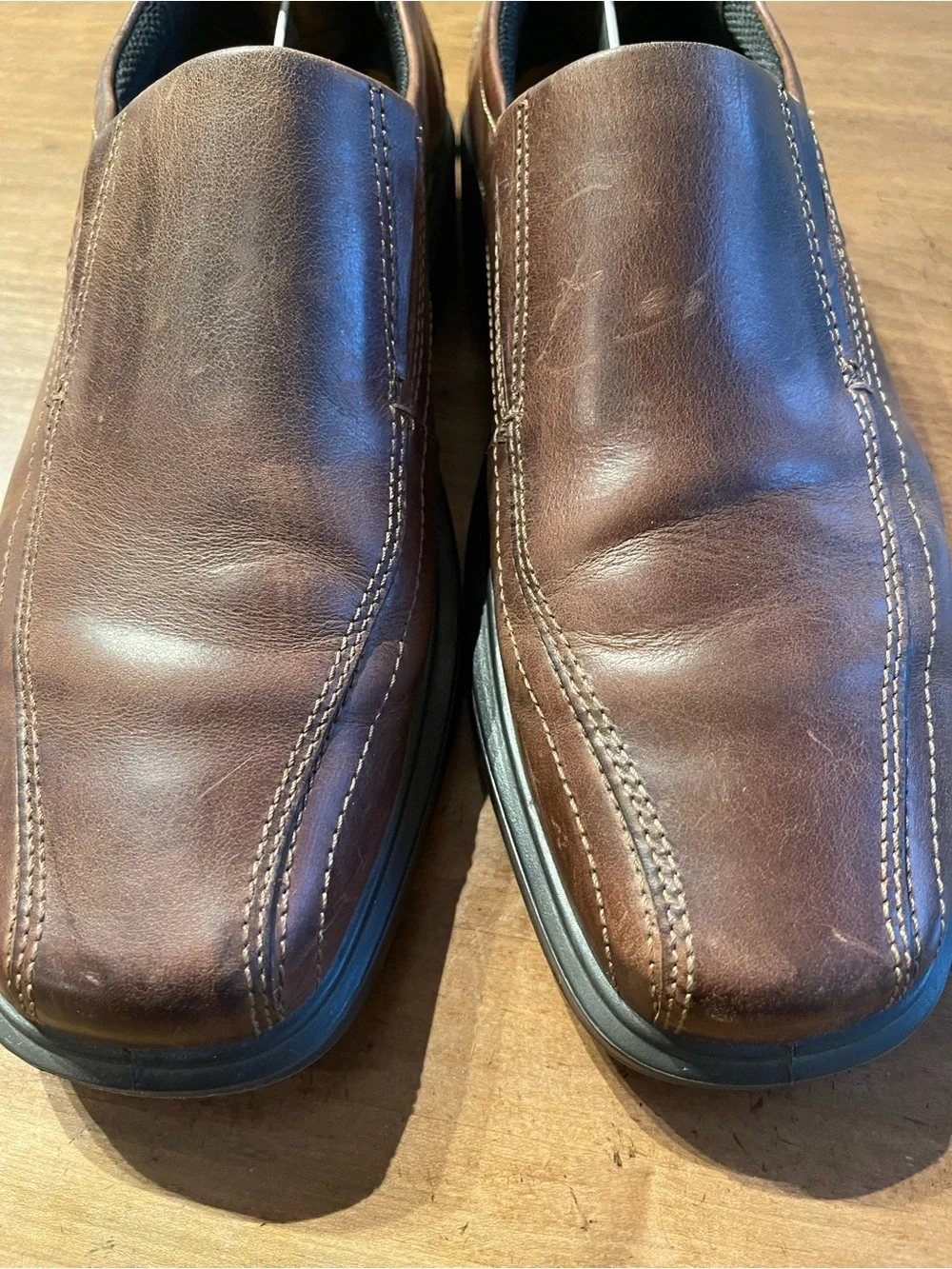 Ecco Brown Slip-On Leather Loafers